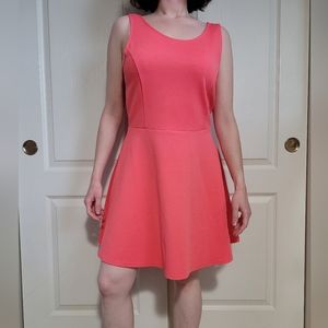 H&M Divided Tank Top Sleeveless Salmon Peach Skater Mini Dress